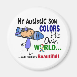 Imã O autismo COLORE SEU PRÓPRIO filho do MUNDO