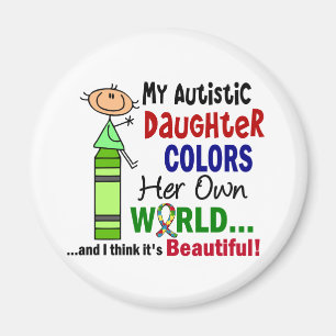 Imã O autismo COLORE SUA PRÓPRIA filha do MUNDO