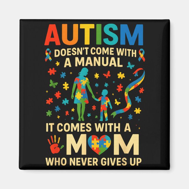 Imã O autismo não vem com conscientização sobre autism (Frente)