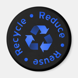 Imã O azul reduz, reúso, recicl o ímã