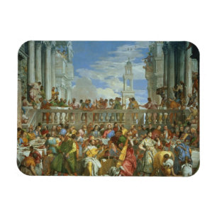 Ímã O banquete do casamento em Cana, c.1562 (óleo em