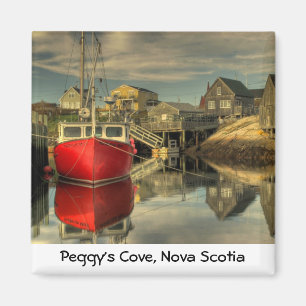 Imã O barco vermelho, a angra de Peggy, Nova Escócia