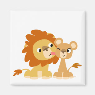 Imã O beijo: Ímã bonito do casal do leão dos desenh