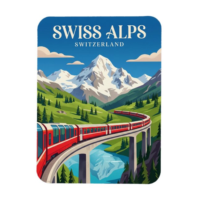 Ímã O Bernina Express (Alpes Suíços) Suíça (Vertical)