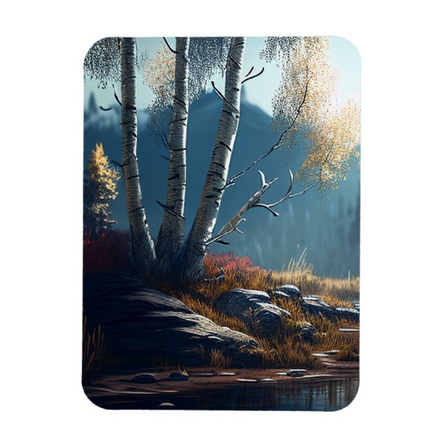 Ímã O Birches Norte Ireland Round, Birch View (Vertical)