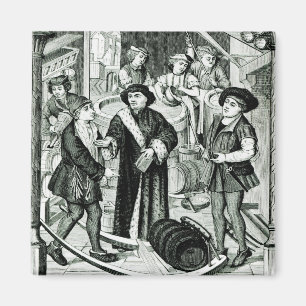 Imã O Bishop de Tournai que recebe o Tithe da cerveja