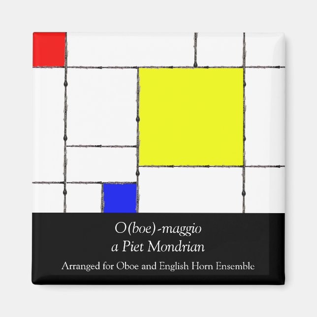 Imã O(boe)-maggio a Mondrian Magnet (Frente)