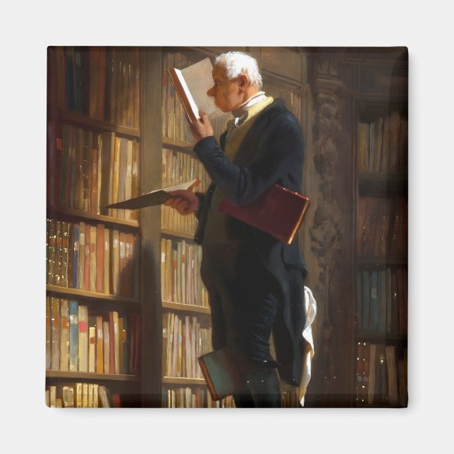 Imã O Bookworm Carl Spitzweg Art (Frente)