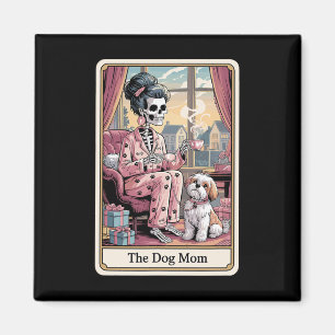 Imã O Cachorro Mãe Esqueleto Tarot Card Engraçado Pet