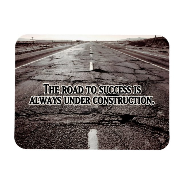 Ímã "O caminho para o sucesso", citação inspiracional  (Horizontal)