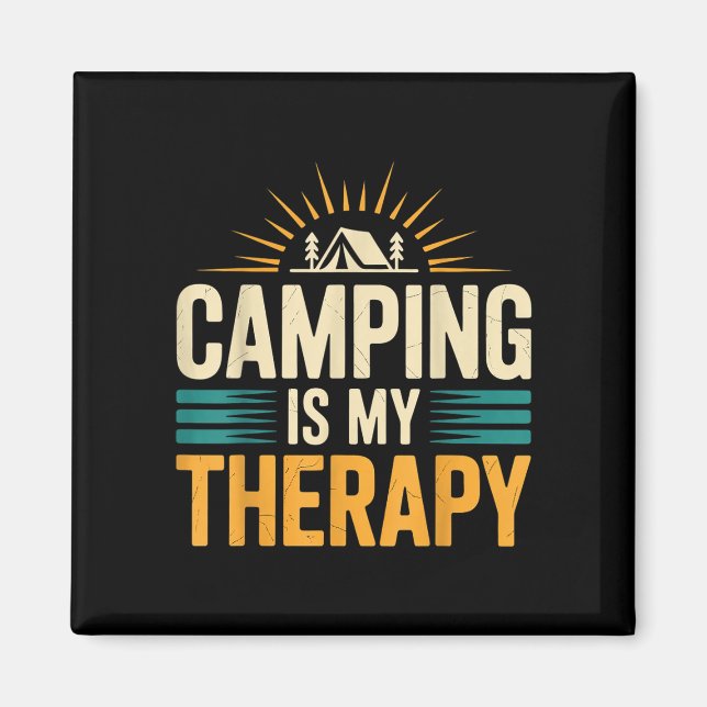 Imã O camping é minha terapia  (Frente)