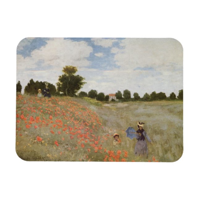 Ímã O campo do Monet Poppy. (Horizontal)