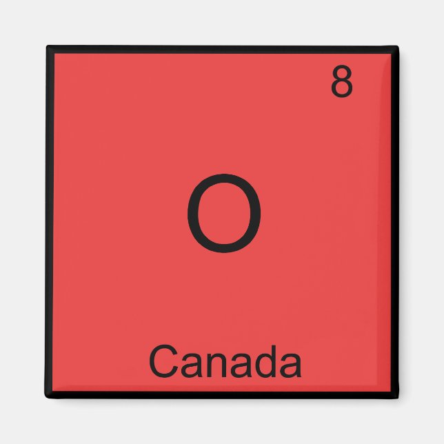 Imã O - Canadá Símbolo de Elemento de Química Divertid (Frente)