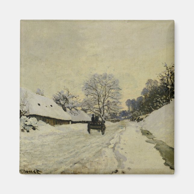 Imã O carrinho, ou estrada sob neve em Honfleur, 1865 (Frente)