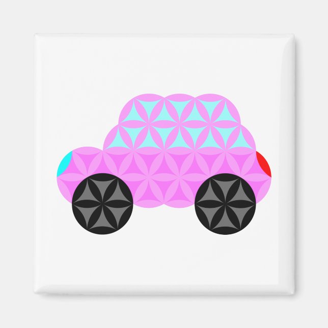 Imã O Carro Da Vida - Forma Sagrada A3.Rosa. (Frente)