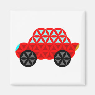 Imã O Carro Da Vida - Forma Sagrada A3, Vermelha.