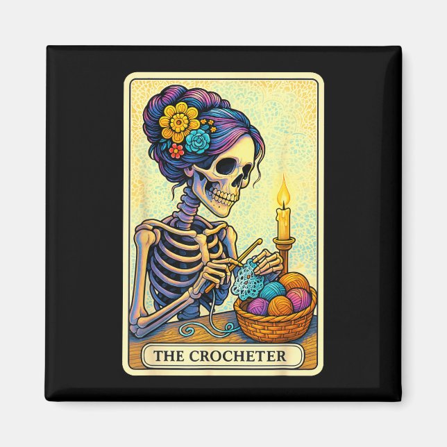 Imã O cartão de tarot da crocheteira  (Frente)