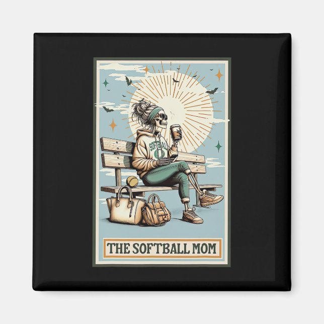 Imã O Cartão Tarot da Mãe Softll Esqueleto Café Mães  (Frente)