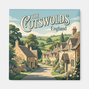 Imã O Cartaz Vintage da Aldeia de Cotswolds Inglaterra