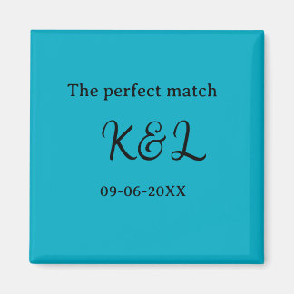 Imã O casal nome letra data azul sim perfeito