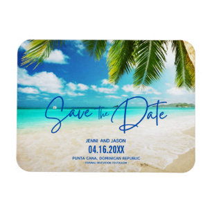 Ímã O Casamento Azul De Destino Da Praia Salva A Data 