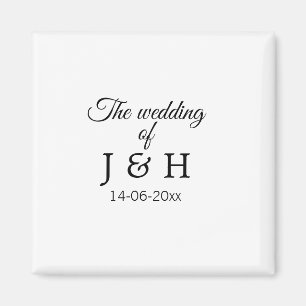 Imã O casamento de adicionar nome de casal data da car