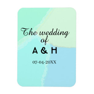 Ímã O casamento do nome do casal letra inicial data
