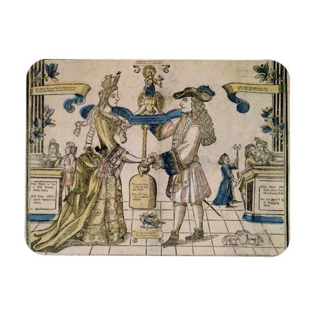 Ímã O Casamento Feliz (corte de madeira de cor estênci (Horizontal)