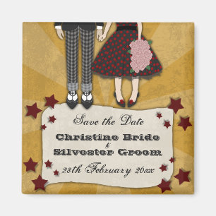 Imã O casamento Rockabilly, salvar a data