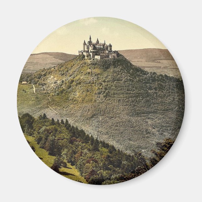 Imã O castelo, Hohenzollern, Alemanha, raro Photochrom (Frente)