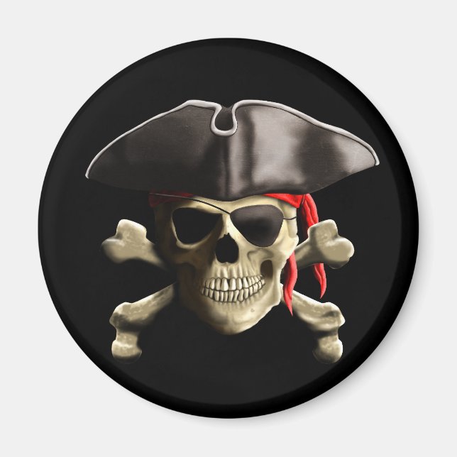 Imã O Caveira Pirata do Jolly Roger (Frente)