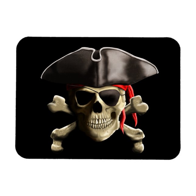 Ímã O Caveira Pirata do Jolly Roger (Horizontal)