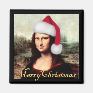 Imã O Chapéu Natal de Mona Lisa