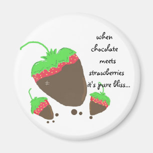 Imã O chocolate mergulhou morangos