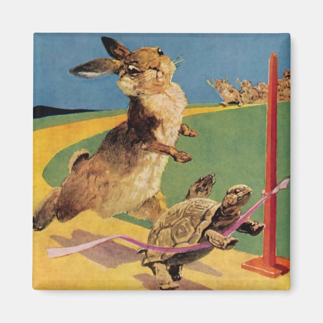 Imã “O Coelho e a Lebre” por Harry Rountree (Frente)