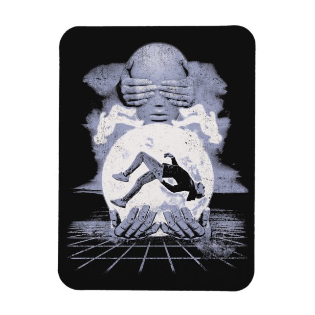 Ímã O Colapso - Design de Streetwear Techno-Dystopian (Vertical)