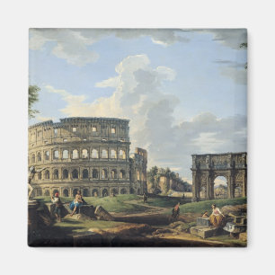 Imã O Colosseum e o arco de Constantim