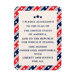 Ímã O Compromisso De Lealdade Red Blue American Flag