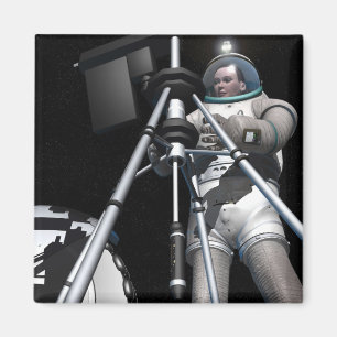 Imã O conceito do artista da exploração do espaço