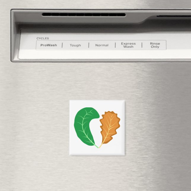 Imã O Coração da Natureza Folhas verdes e marrons (In Situ (Dishwasher))