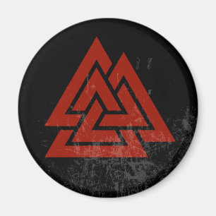 Imã O coração de Hrungnir (grunge vermelho & preto)