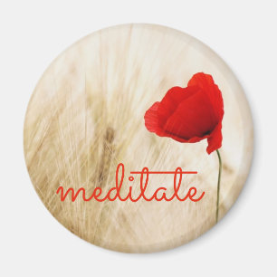 Imã O costume citado MEDITATE com flor da papoila