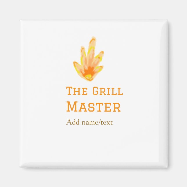 Imã O cozinhar de texto do nome de adição do churrasco (Frente)