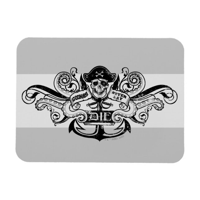 Ímã O Crachá Pirata "Nunca Diga Morrer" (Horizontal)