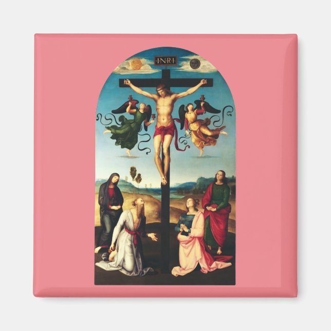 Imã O Cristo Crucificado com a Virgem Maria (Frente)
