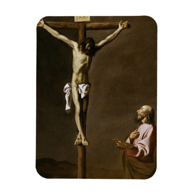 Ímã O Cristo Crucificado com um Pintor (Vertical)