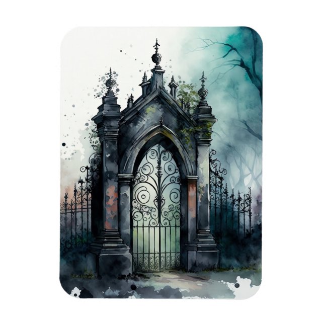 Ímã O Design 11 da série Gótica Cemetery Gate (Vertical)