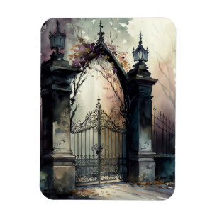 Ímã O Design 12 da série Gótica Cemetery Gate