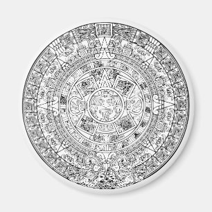 Imã O design de pedra circular do calendário asteca d