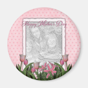 Imã O dia das mães - tulipas cor-de-rosa - adiciona